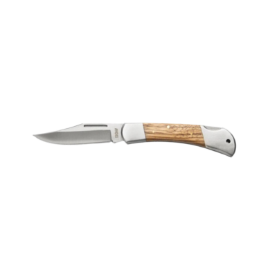 K2267 - 4.5 S/S Sebra Wood Folder With Wood Scales Pocket Knive.