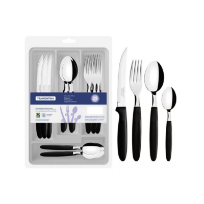 23398094 - 25pc Tableware set (Black)